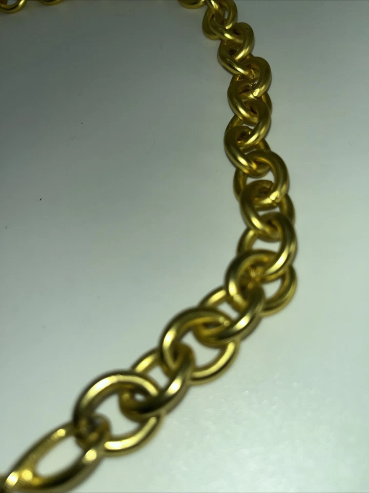 复古黄金金属链链鱼钩式腰带项链 S 32 英寸独特珠宝 Mod — 第 2/4 张图片