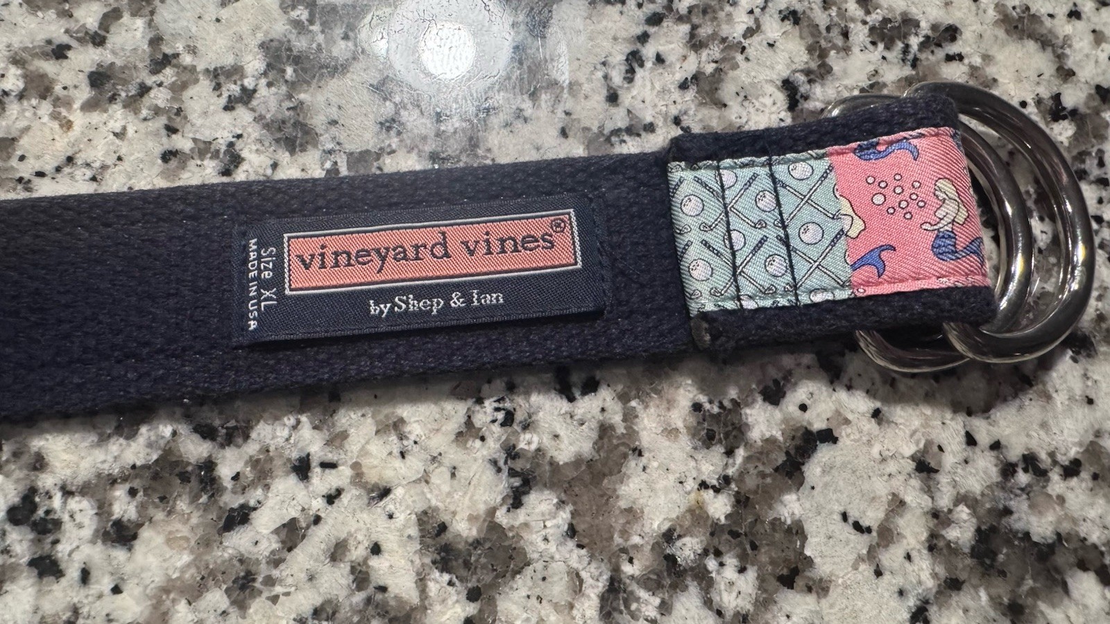 Vineyard Vines Medium Patchwork D-Ring Fabric Bel… - image 2