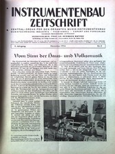 Vom Sinn der Haus- und Volksmusik. / in: Instrumentenbau-Zeitschrift, 9. Jahrgan