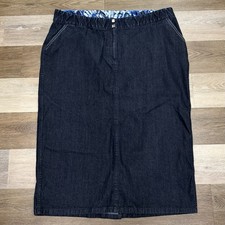 Liz  Me Platinum Midi Dark Denim Jean Skirt Women  s Plus Sz 1X 18/20W Stretch