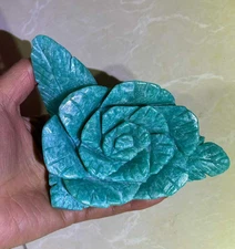 1pc Natural Amazonite Quartz Carved Flower Skull Crystal Reiki gift deocr
