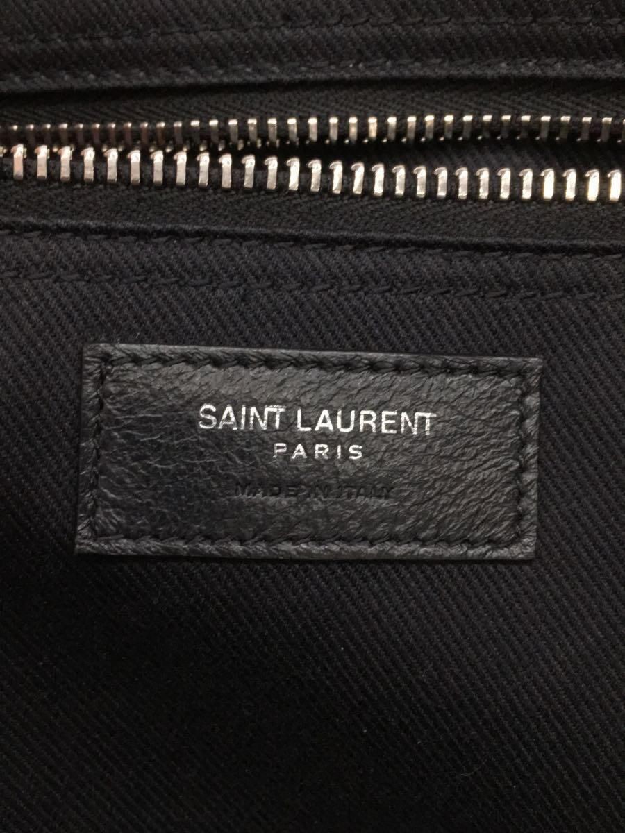 SAINT LAURENT TOTE BAG NORTH SOUTH RIVE GAUCHE PELLE NERA 663970 FILO usata