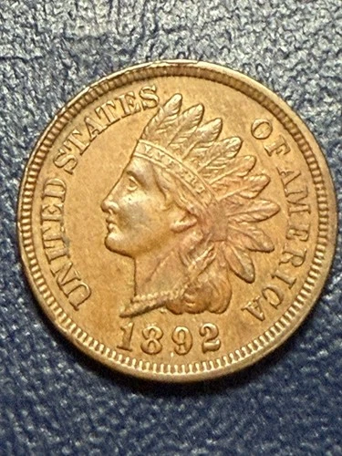 1892 Indian Head Cent - Full LIBERTY and Partial DIAMONDS - Maybe AU Coin