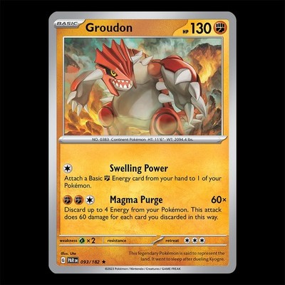 Paradox Rift - Groudon 093/182 Holo Rare - TCG Pokemon Card | eBay