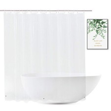 Extra Wide Shower Curtain Liner 108 x 72, Waterproof Heavy Duty Clear Vinyl S...