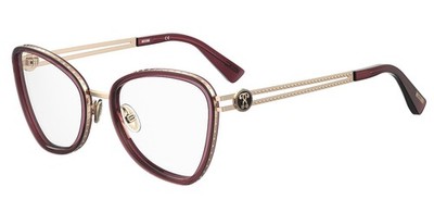 Moschino Brille Damen MOS584 LHF Burgundy Acetat Metall Brillenfassung 52-20 135