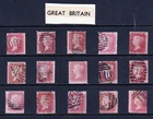 GB Stamps Queen Victoria Penny  Misaligned  Selection  from Old Album.