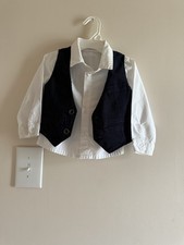 Set of Dark Blue Suit for Toddler. Size 2T It Comes with Pants, Shirt and Vest