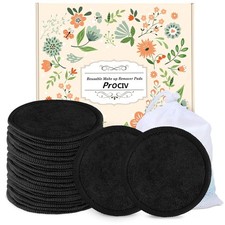 ProCIV Reusable Makeup Remover Pads - 25 Pack 3 Inch diameter, Black-25