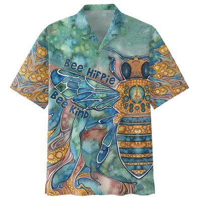 Bee Hippie Psychedelic Custome Trippy Shirt- Hawaiian Shirt