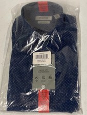Kenneth Cole Mens Quick Dry Performance Dress Shirt BLUE M 15-15.5 36/37 PATTERN