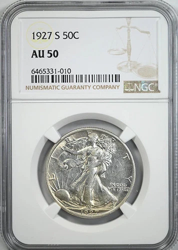 1927-S Walking Liberty Half Dollar 50C NGC AU50