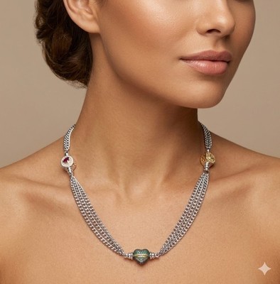 Charm Bead Necklace for European charm beads, Patent Pending