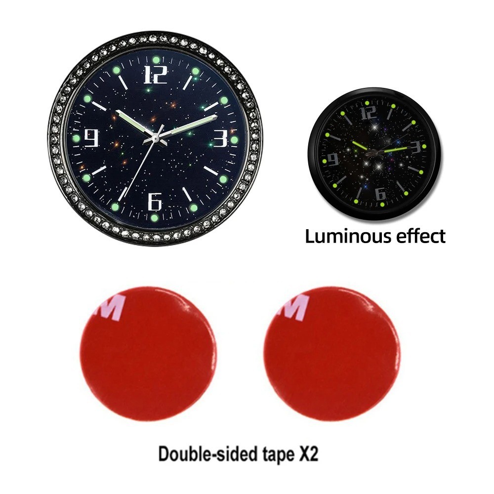 Car Dashboard Clock Mini Tiny Analog Clock Watch for Vehicle Stick On Clock USA
