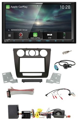 Kenwood Bluetooth USB 2DIN Lenkrad TMC DAB Navigation für BMW 1er Aktiv man. Kli