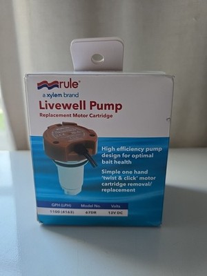 Rule 1100 GPH Livewell Pump Replacement Motor Cartridge 67DR UPC 042237115812