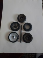5 Vintage Pressed Steel Diecast Or Cast Iron Vehicle Tires 1 Axle