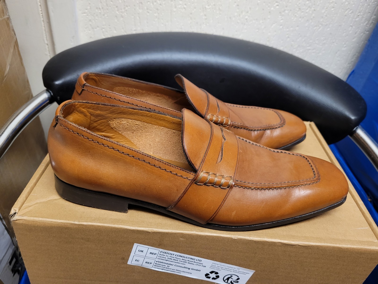 Scarpe formali uomo YSL Saint Laurent colore marrone taglia UK 7