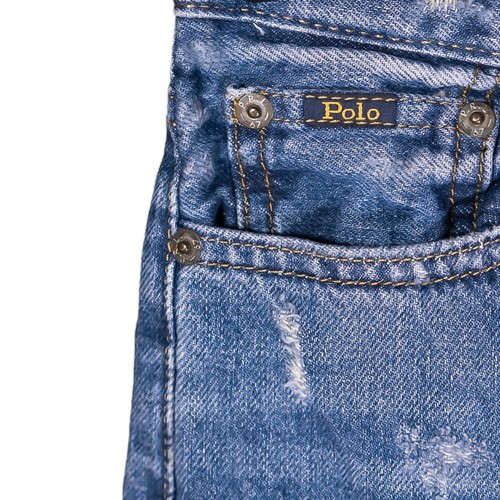 Polo Ralph Lauren Boys The Sullivan Slim Fit Jeans Size 14 Blue Distressed Denim - Picture 4 of 10