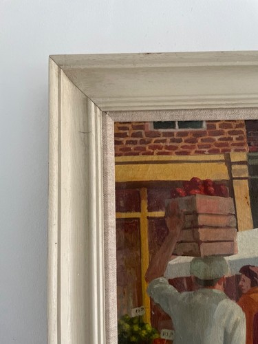 Large Original Mid Century Modernist Oil On Canvas Painting Of Camden Passage - Picture 5 of 14