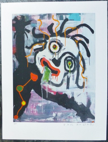 PAUL KOSTABI Pancake mountain 2016 HAND SIGNED US ARTIST GRAFFITI URBAN ART - Picture 2 of 4