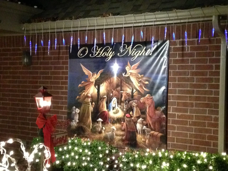 Banner de vinil presépio de Natal indoor outdoor 6 pés x 5 pés - Imagem 2 de 3