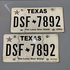 2 Vintage TEXAS License Plates The Lone Star State Pair DSF7892 Art Wall Decor 
