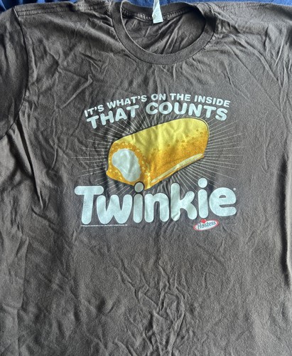TWINKIE Hostess Cakes T-shirt Large DARK BROWN Vintage 2010 pre-owned