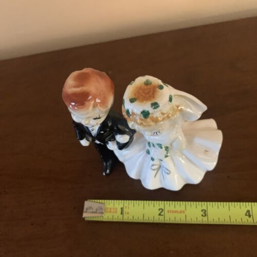 Vintage 50’s Napco Bride And Groom With Josef Originals Eyes Type Cake Topper - Picture 3 of 11