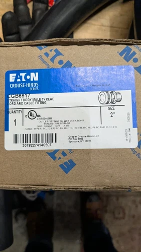 EATON CROUSE-HINDS/COOPER CGB6917 2" CORD AND CABLE FITTING, NEW OPEN BOX 