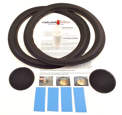 Acoustic Research AR3a AR-3a 11'' Tieftöner Reparatur Schaumstoff Kit mit Unterlegscheiben & Staubkappen!