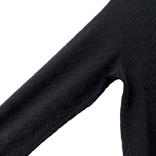 Lucy Activewear Womens Black Geometric Textured 1/4 Zip Pullover Hoodie SZ M - Picture 2 of 5