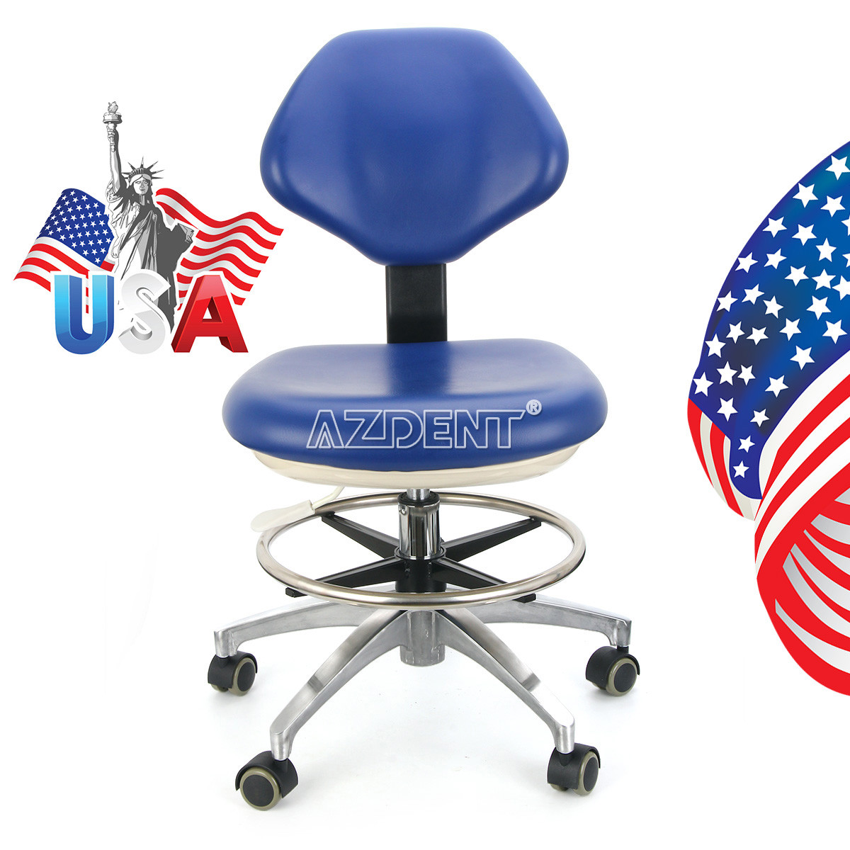 PU Leather Medical Dental Dentist Saddle Chair Adjustable Mobile