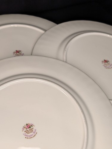 Vintage Royal Albert Lavender Rose Dinner Plate Set – 8pcs, England, 10.5" - Picture 6 of 7