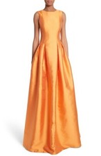 $995 SACHIN & BABI Sz 14 Marmara Taffeta Sleeveless Ball Gown In Mango #430