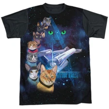 Star Trek Cast Of Cats Adult Halloween Costume T Shirt (Black Back), S-3XL