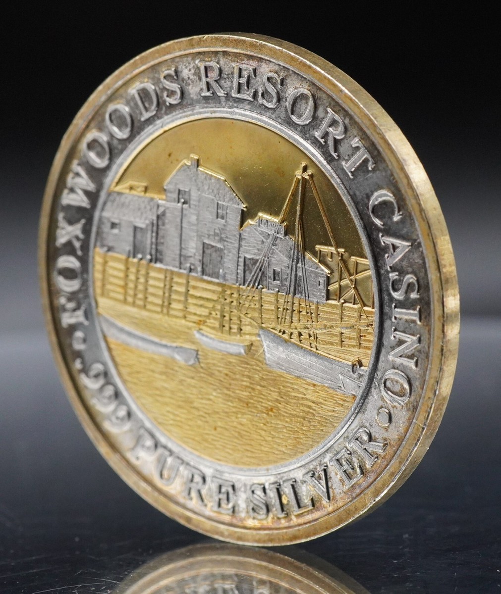 1994 Foxwoods Resort Casino fox ship boat harbor 999 FINE Silver