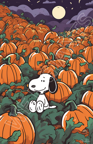 Snoopy Halloween 11"x 17" Art Print #charliebrown #pumpkin #fall #snoopy - Picture 2 of 2