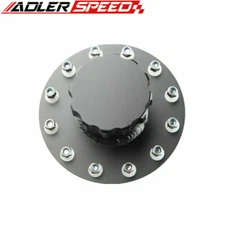 ADLERSPEED Billet Fuel Cell Fast Fill Filler Neck 12 Bolt Flange Aluminum Black