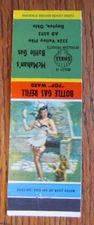 PIN-UP GIRLIE MATCHBOOK COVER: McMAHAN SHELL GAS DAYTON, OHIO MATCHCOVER -D17
