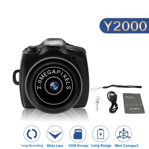 Mini Camera HD Video Recorder Camcorder DVR Cam 640*480P With Keychain Black - Afbeelding 2 van 20