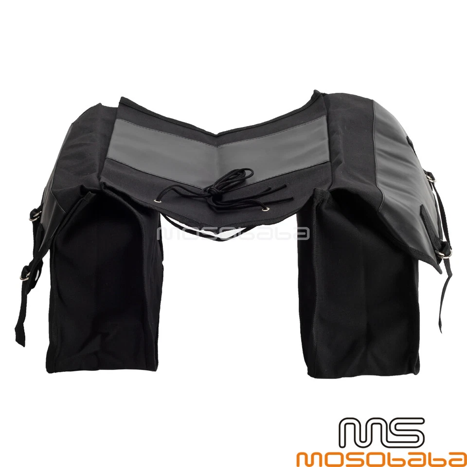 Rear Saddlebag Large Capacity Canvas Tool Bags For Suzuki Honda Kawasaki Vulcan - Image 4 of 4