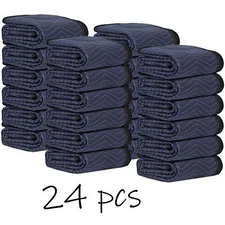 Moving Blankets 80"x72" Furniture Protective 24 Pack Shipping Packing Pads Blue