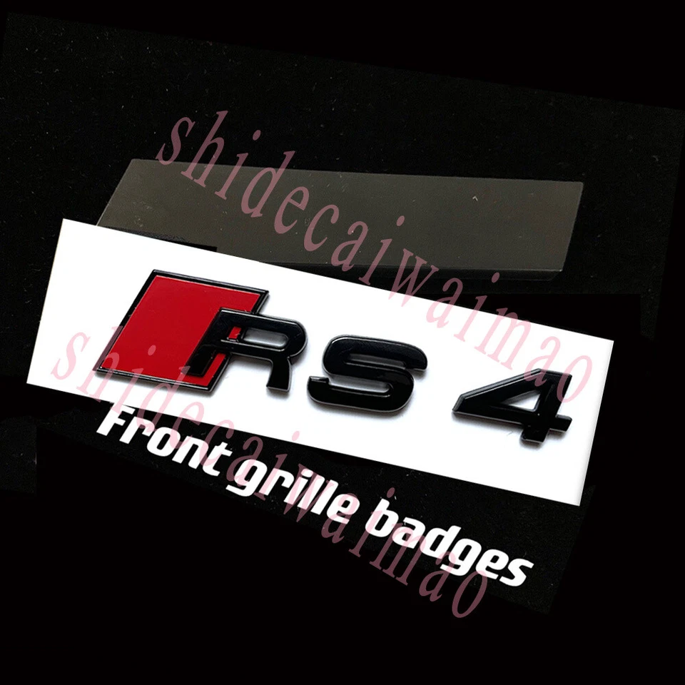 Paquete de insignias RS4 negro brillante para Audi RS4 S4 2010-2019 paquete exclusivo Foto 2 de 3