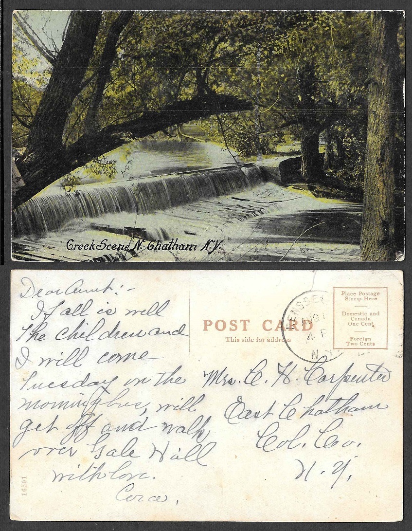Old Postcard North Chatham, New York Creek Scene eBay