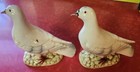 Vintage Two Porcelain White Dove or Pigeon Figurines. Made in Japan