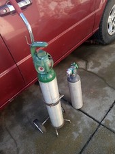 Medical Oxygen Cylinder Tank s m24/E Type and metal carrying cart