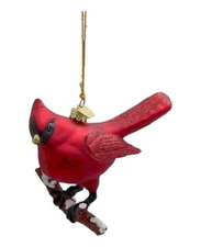 Noble Gems CARDINAL Glass Christmas Ornament, by Kurt Adler