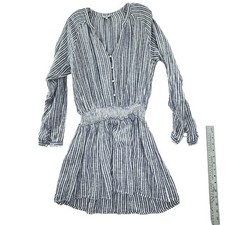 Rails Jasmine Linen Mini Dress Womens Size XL Striped Empire Waist Boho LS