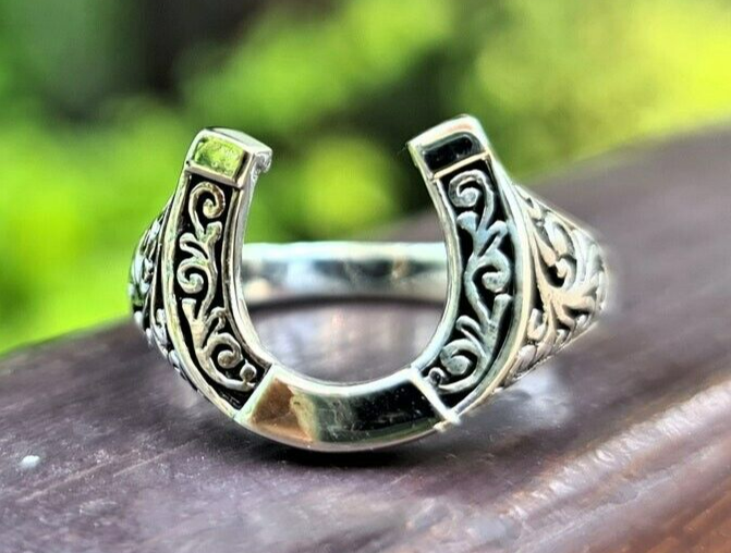 Horse Shoe Ring STERLING SILVER 925 Lucky Horseshoe Good Horse Shoe Ring STERLING SILVER 925 Lucky Horseshoe Good